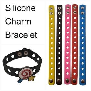 NEW * Silicone Charm Bracelet * Adjustable Band Jibbitz Croc Wristband Jewelry